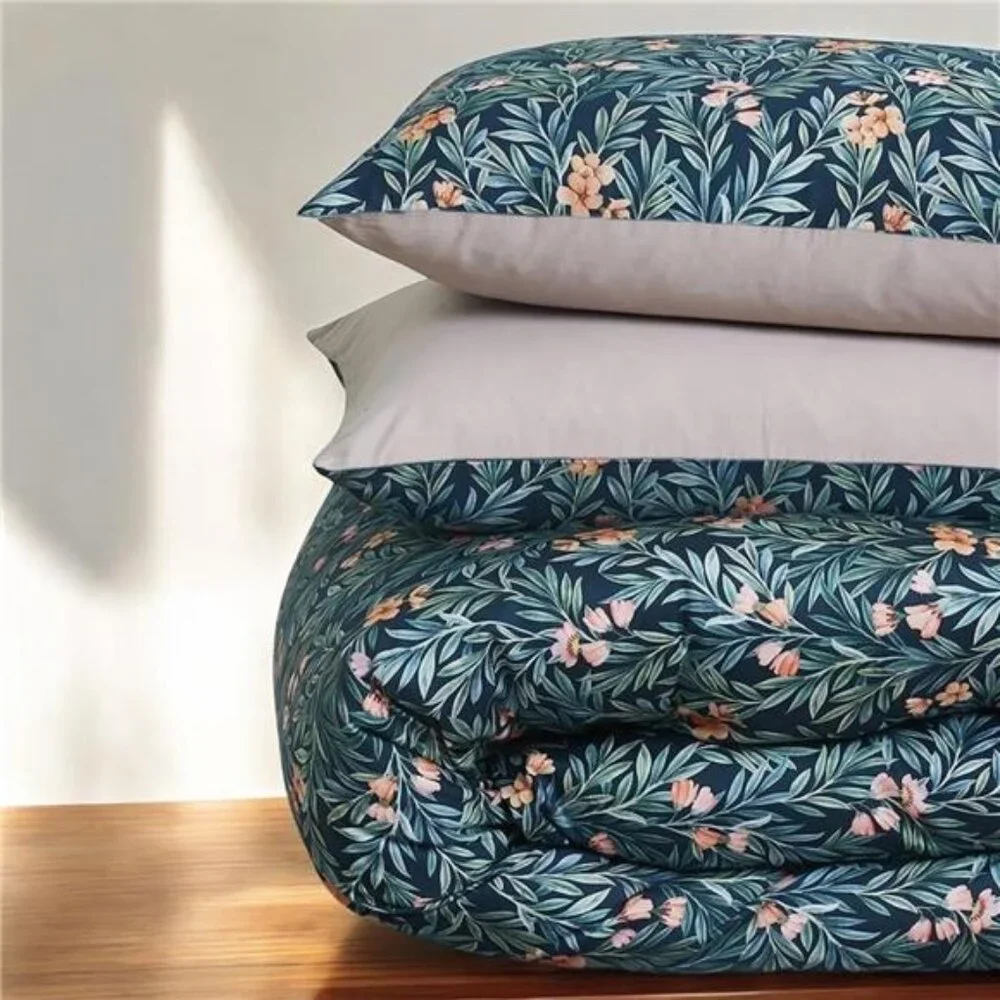 NEW Anthro Blue Paisley Boho King Queen Full Bedding Duvet Floral Sham Case Set